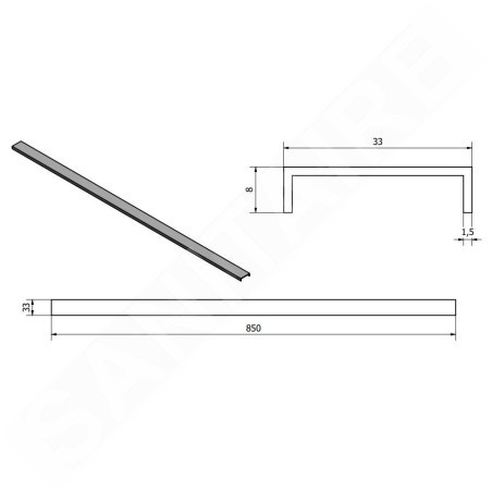 I-Drain AIO - Profil d'extension pour caniveau de douche AIO, longueur 85 mm, chocolat IDRO0850AIO.C.V