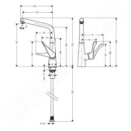 Hansgrohe Metris New - Mitigeur d’évier, design : inox 14822800