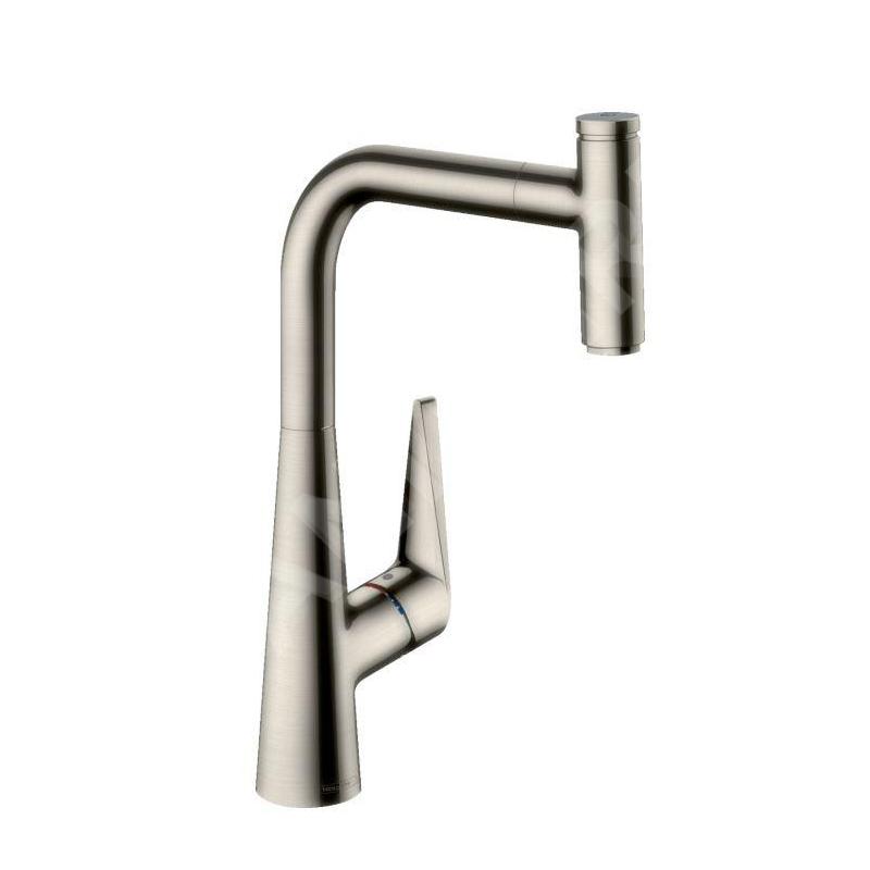 Hansgrohe Talis Select M51 - Mitigeur d'évier M5115-H300 avec douchette extractible, sBox, finition inox 73853800