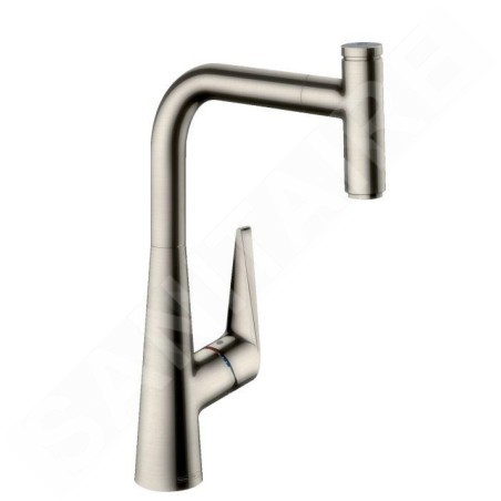 Hansgrohe Talis Select M51 - Mitigeur d'évier M5115-H300 avec douchette extractible, sBox, finition inox 73853800