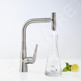 Hansgrohe Talis Select M51 - Mitigeur d'évier M5115-H300 avec douchette extractible, sBox, finition inox 73853800