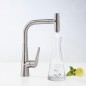 Hansgrohe Talis Select M51 - Mitigeur d'évier M5115-H300 avec douchette extractible, sBox, finition inox 73853800