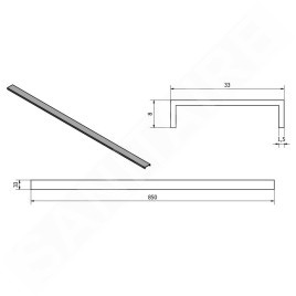 I-Drain AIO - Profilé d'extension pour caniveau de douche AIO, longueur 85 cm, noir métallique IDRO0850AIO.MB.V