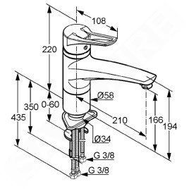 Kludi Mx - Mitigeur d’évier, chrome 399050562
