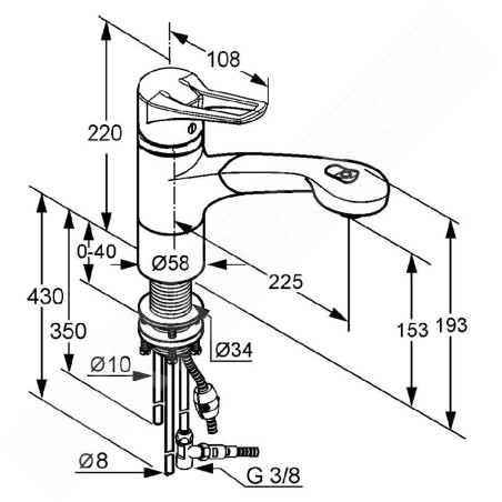 Kludi Mx - Mitigeur d’évier, chrome 399420562