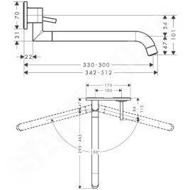 Axor Uno - Mitigeur d´évier encastré, aspect inox 38815800