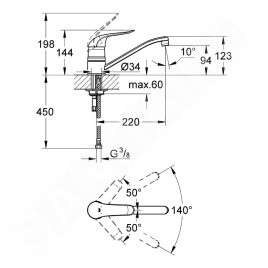 Grohe Euroeco Special - Mitigeur d’évier à levier, chrome 32787000