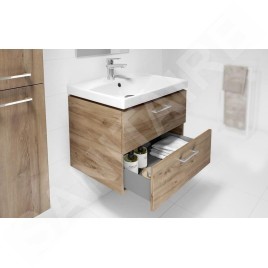 Cersanit Lara - Meuble avec lavabo, 45x59x45 cm, 2 tiroirs, noyer S801-148-DSM