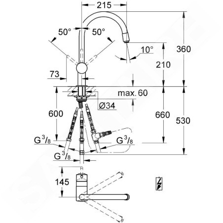 Grohe Minta - Mitigeur d’évier avec manchon de fermeture extractible, chrome 32511000