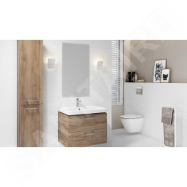 Cersanit Lara - Meuble avec lavabo, 45x59x45 cm, 2 tiroirs, noyer S801-148-DSM