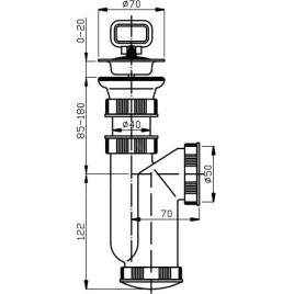 Novaservis Siphons - Siphon d'évier 6/4" 50/40 manchette, plastique 440,P
