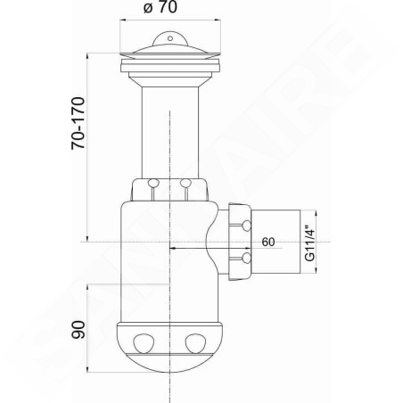 Novaservis Siphons - Siphon d'évier 6/4" 40, plastique 441,P