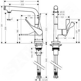 Axor Citterio - Mitigeur d’évier, aspect inox 39860800