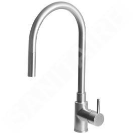 Sapho Duna - Mitigeur d’évier avec douchette extractible, inox DU015