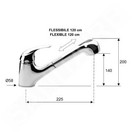 Sapho Saly - Mitigeur d’évier avec douchette extractible, chrome SA070