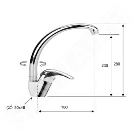 Sapho Saly - Mitigeur d’évier, hauteur 280 mm, chrome SA511