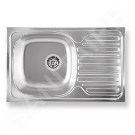 Novaservis Éviers - Évier 490 x 780 mm avec égouttoir et trop-plein, inox DR49/78