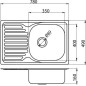Novaservis Éviers - Évier 490 x 780 mm avec égouttoir et trop-plein, inox DR49/78 Novaservis Éviers - Évier 490 x 780 mm avec égouttoir et trop-plein, inox DR49/78