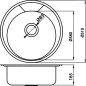 Novaservis Éviers - Evier, diamètre 510 mm, acier inoxydable DR51
