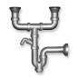 Novaservis Siphons - Siphon pour évier double 49 mm sans trop-plein, plastique NSP22