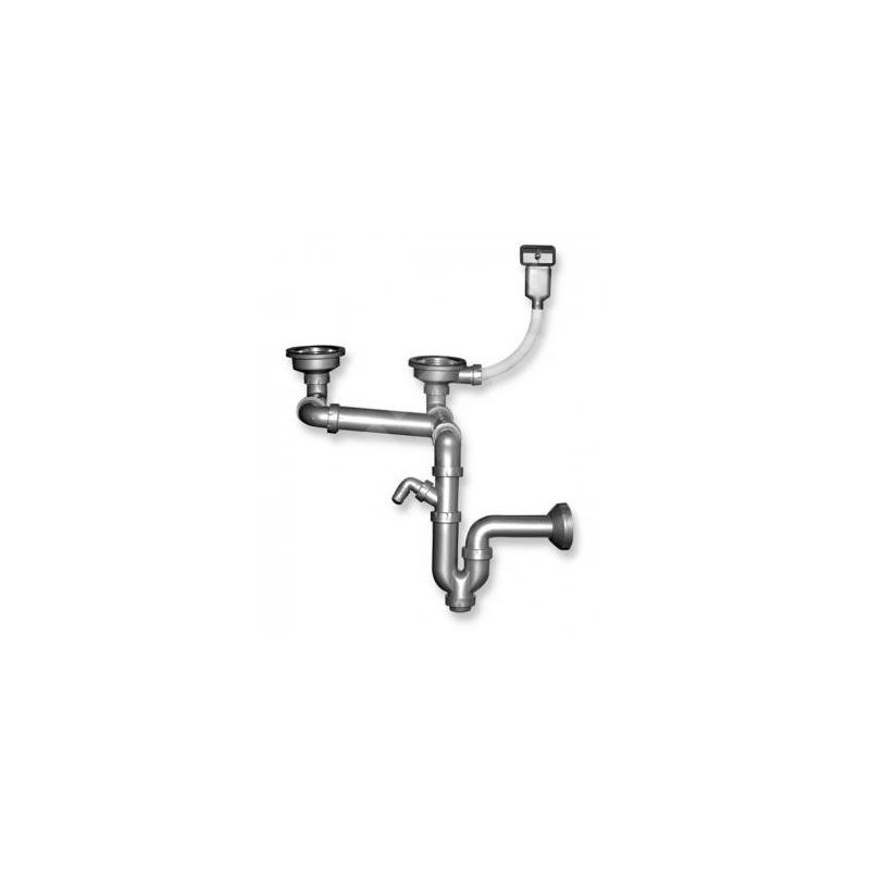 Novaservis Siphons - Siphon pour évier double 89 mm sans trop-plein, plastique NSP620