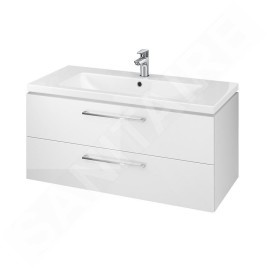 Cersanit Lara - Meuble avec lavabo, 46x99x45 cm, 2 tiroirs, blanc S801-191-DSM
