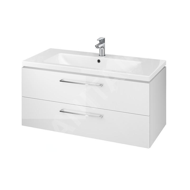Cersanit Lara - Meuble avec lavabo, 46x99x45 cm, 2 tiroirs, blanc S801-191-DSM Cersanit Lara - Meuble avec lavabo, 46x99x45 cm, 2 tiroirs, blanc S801-191-DSM