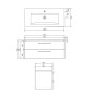 Cersanit Lara - Meuble avec lavabo, 46x99x45 cm, 2 tiroirs, blanc S801-191-DSM Cersanit Lara - Meuble avec lavabo, 46x99x45 cm, 2 tiroirs, blanc S801-191-DSM