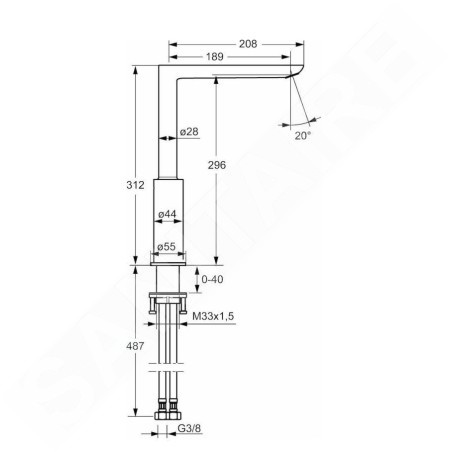 Hansa Ligna - Mitigeur d’évier, chrome 55282203