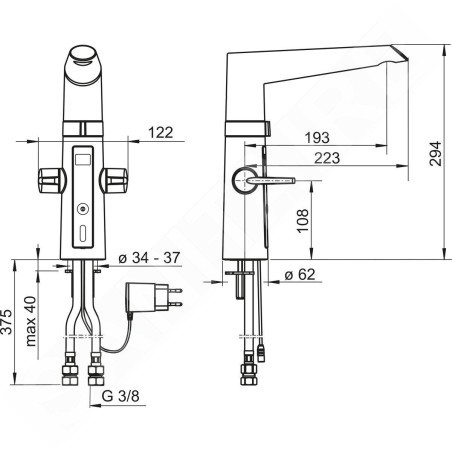 Hansa Fit - Mitigeur électronique d’évier Hybrid, noir/ chrome 65232213