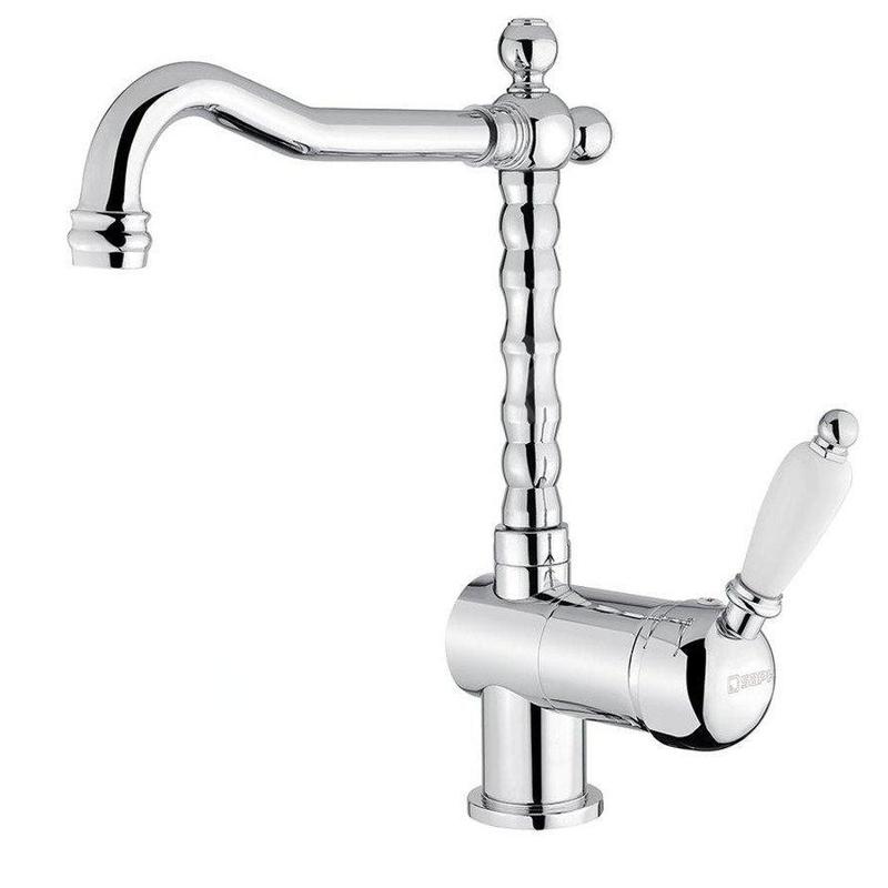 Sapho Kirké - Mitigeur d'évier White, chrome KI14BC