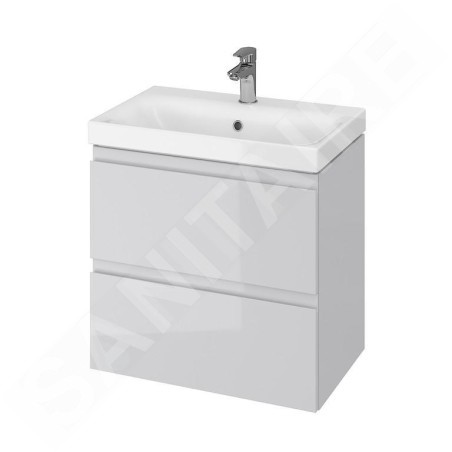 Cersanit Moduo - Meuble avec lavabo, 57x60x38 cm, 2 tiroirs, gris S801-226-DSM
