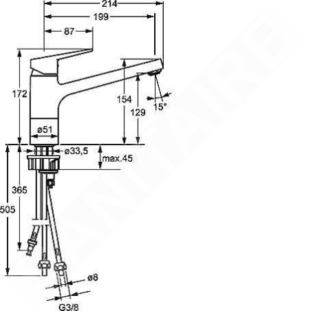Hansa Twist - Mitigeur d’évier, pour chauffe-eau instantané, chrome 09121183