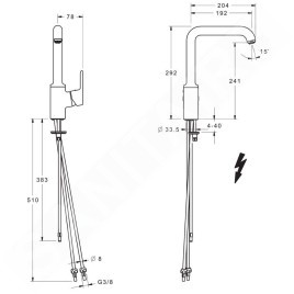 Hansa Primo - Mitigeur d’évier, pour chauffe-eau instantané, chrome 49221103