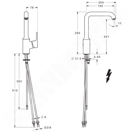 Hansa Primo - Mitigeur d’évier, pour chauffe-eau instantané, chrome 49221103