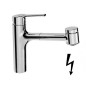 Hansa Ronda - Mitigeur d’évier avec douchette extractible, pour chauffe-eau instantané, chrome 55191133