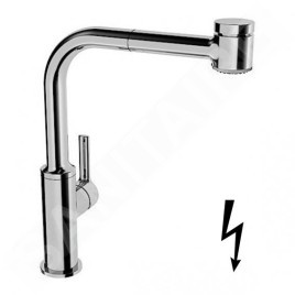 Hansa Ronda - Mitigeur d’évier avec douchette extractible, pour chauffe-eau instantané, chrome 55231103