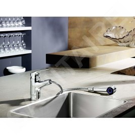 Hansa Mix - Mitigeur d’évier avec douchette extractible, chrome 01382283