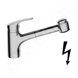 Hansa Mix - Mitigeur d’évier avec douchette extractible, pour chauffe-eau instantané, chrome 01361183