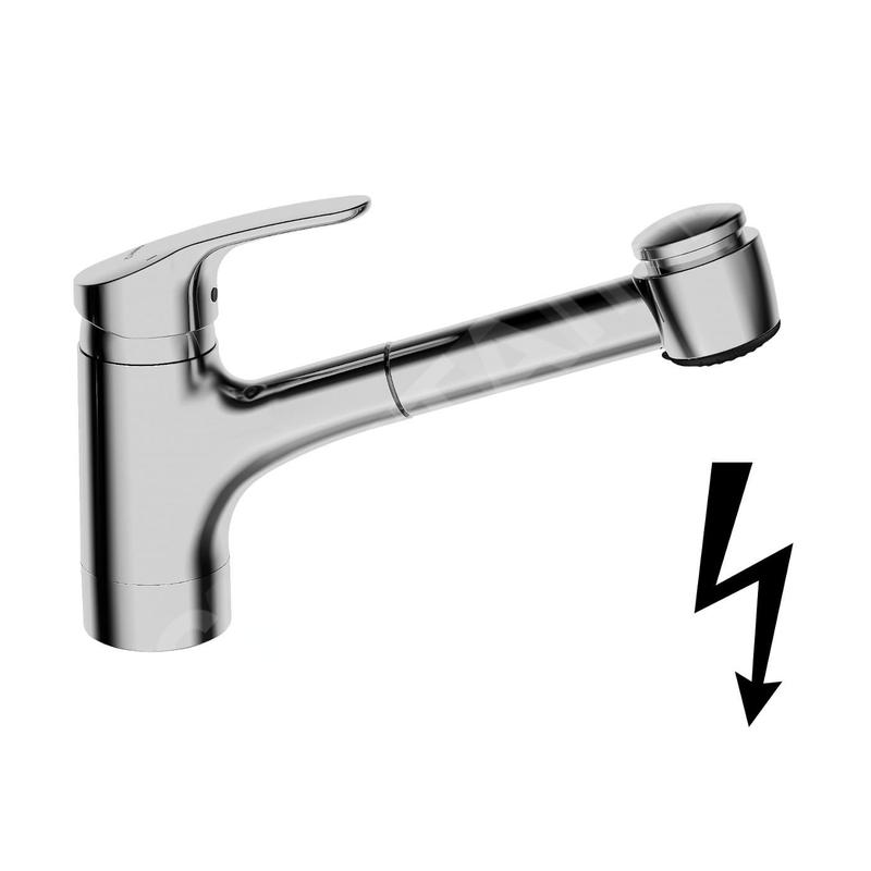 Hansa Mix - Mitigeur d’évier avec douchette extractible, pour chauffe-eau instantané, chrome 01361183