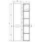 Cersanit Lara - Armoire haute, 150x30x25 cm, 2 portes, charnières G/D, blanc S926-007-DSM