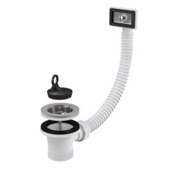 Alcadrain Accessoires - Sortie d'évier 6/4", trop-plein flexi, grille en acier inoxydable A331