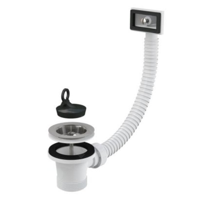 Alcadrain Accessoires - Sortie d'évier 6/4", trop-plein flexi, grille en acier inoxydable A331
