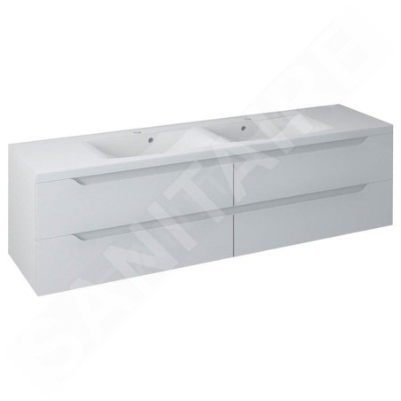Sapho Wave - Meuble double-lavabo 1800x500x480 mm, blanc WA180-3030