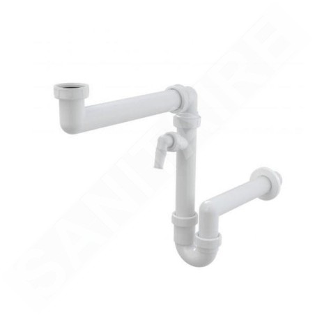 Alcadrain Siphons - Siphon d'évier avec raccord, écrou de trop-plein, G6/4". A872P