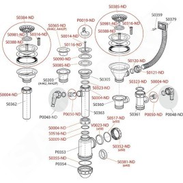 Alcadrain Siphons - Siphon d'évier avec écrou de trop-plein G6/4" A443-DN50/40