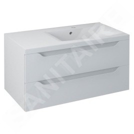 Sapho Wave - Meuble lavabo 900x450x480 mm, droite, 2 tiroirs, blanc WA093-3030
