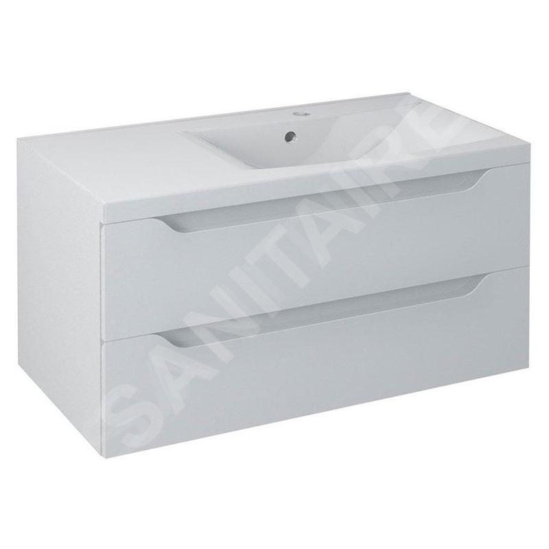 Sapho Wave - Meuble lavabo 900x450x480 mm, droite, 2 tiroirs, blanc WA093-3030 Sapho Wave - Meuble lavabo 900x450x480 mm, droite, 2 tiroirs, blanc WA093-3030