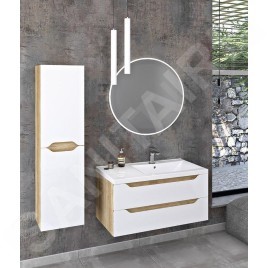 Sapho Wave - Meuble lavabo 900x450x480 mm, droite, 2 tiroirs, blanc WA093-3030