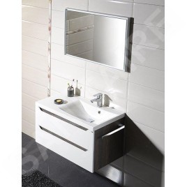 Sapho Wave - Meuble lavabo 900x450x480 mm, droite, 2 tiroirs, blanc WA093-3030